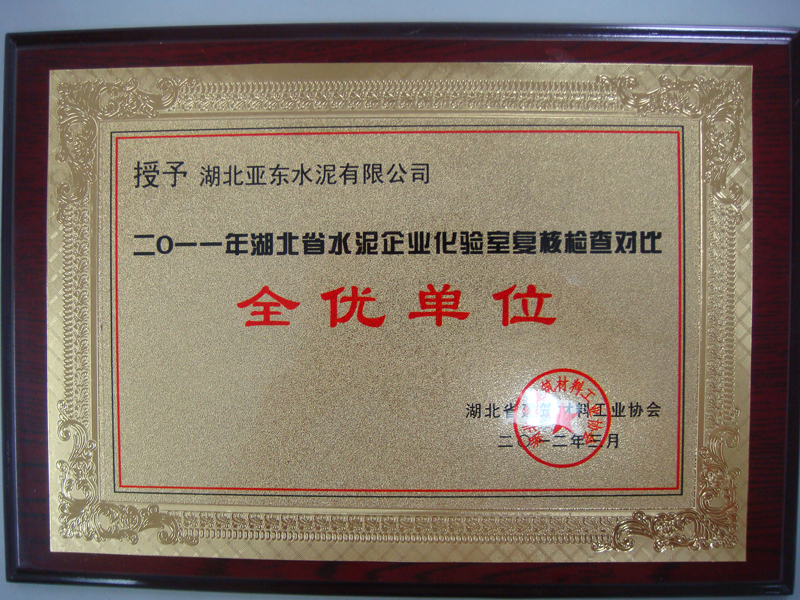 化驗(yàn)室復(fù)核檢查大對(duì)比全優(yōu)單位（湖北亞東）