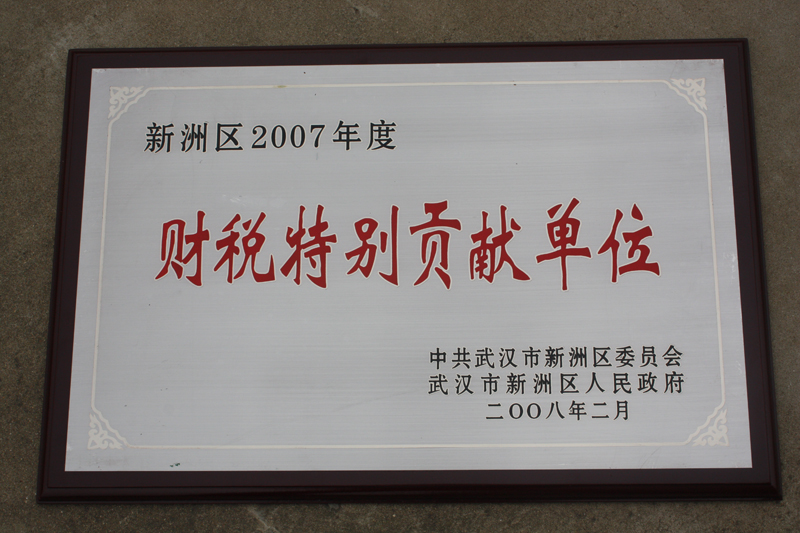 財(cái)稅特別貢獻(xiàn)單位（湖北亞東）