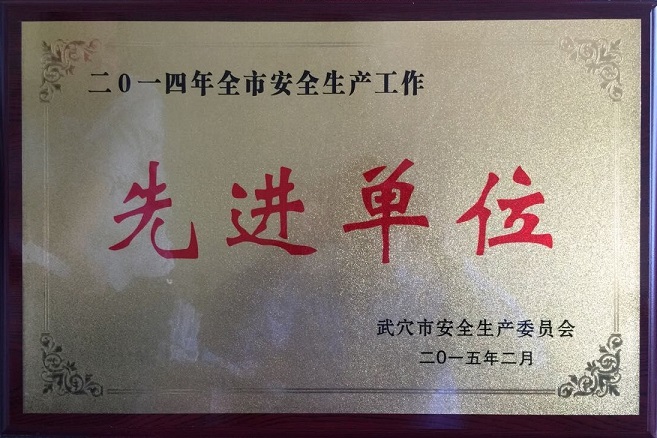 2014年全市安全生產(chǎn)工作先進(jìn)單位（黃岡亞?wèn)|）